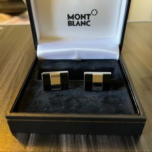 Montblanc Onyx and Stainless Steel Cufflinks